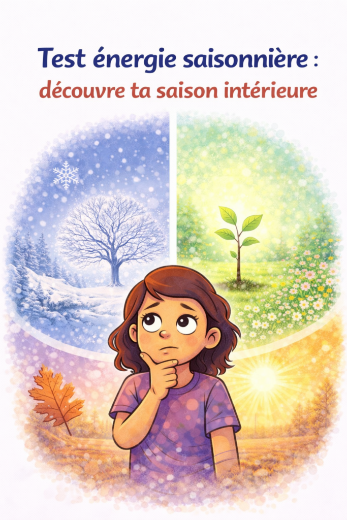 Image symbolisant les 4 saisons pour illustrer un test de kinésiologie : découvre quelle est ton énergie saisonnière.